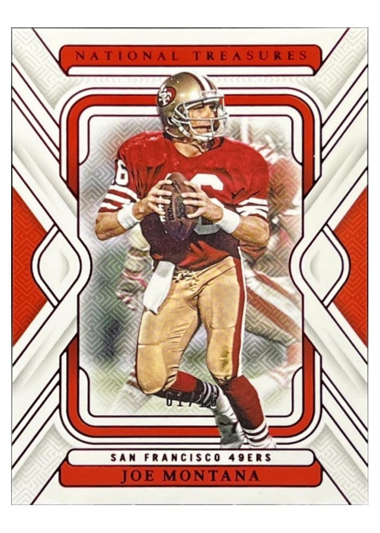 2024 Panini National Treasures Base Set Joe Montana Printing Plate #88 card