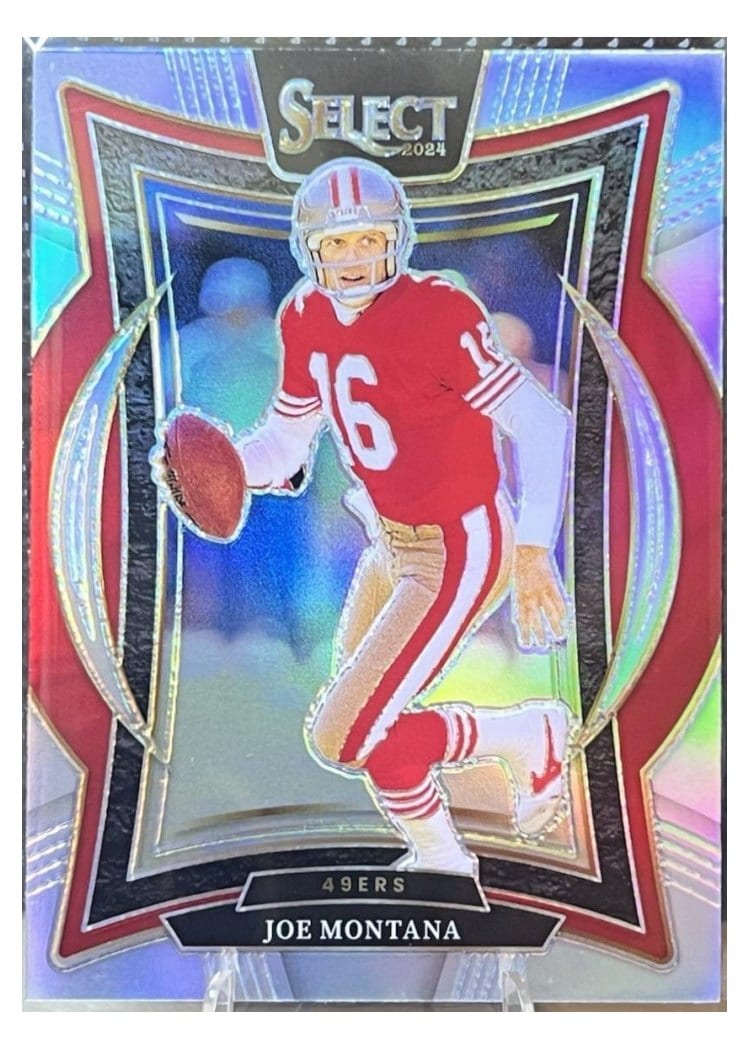 2024 Panini Select Base Set Joe Montana Silver Prizm #70 card