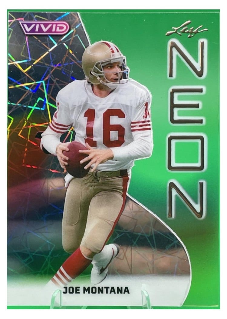 2025 Leaf Vivid Neon Joe Montana #NB-31 card
