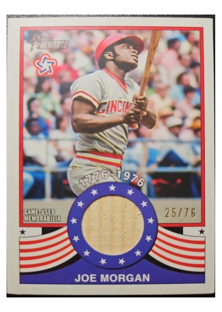 2025 Topps Heritage Bicentennial Relics Joe Morgan #BR-JM card