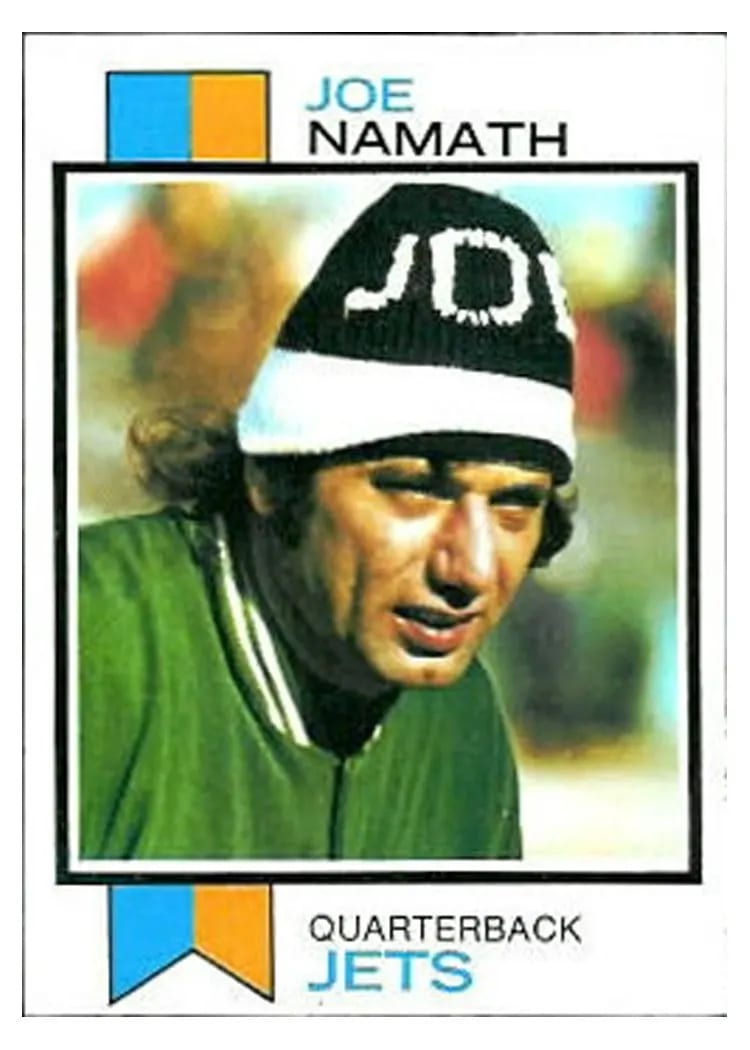 1973 Topps Joe Namath #400 card