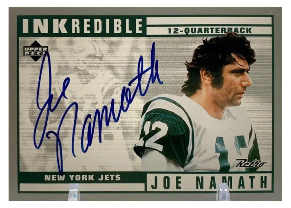 1999 Upper Deck Retro Inkredible Joe Namath #JN card