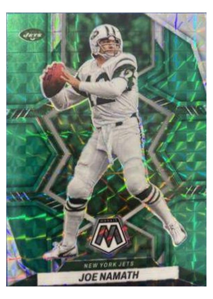 2022 Panini Mosaic Base Set Joe Namath Green #205 card