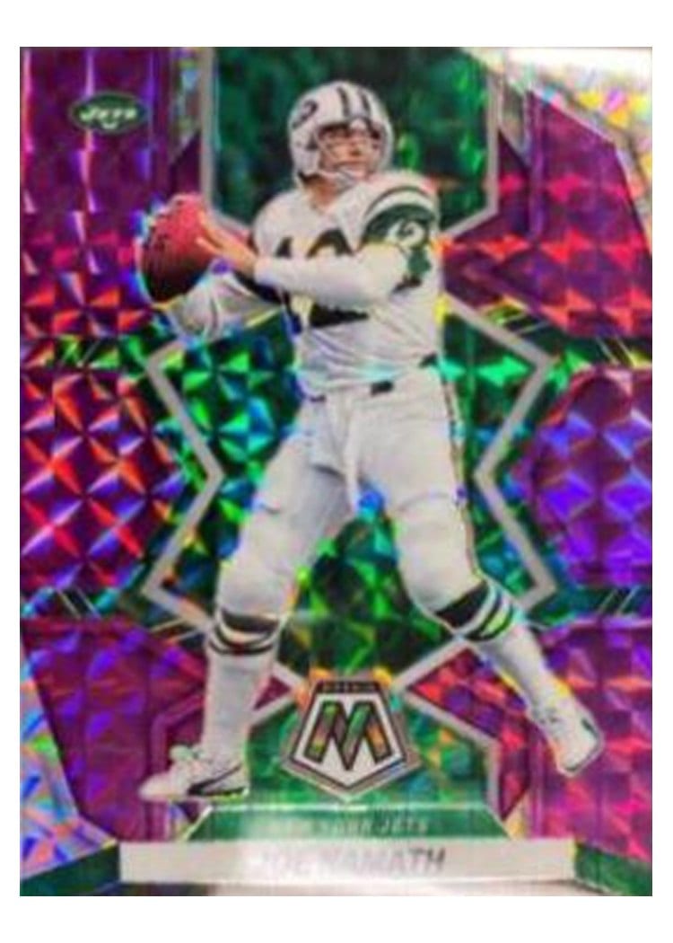 2022 Panini Mosaic Base Set Joe Namath Purple #205 card