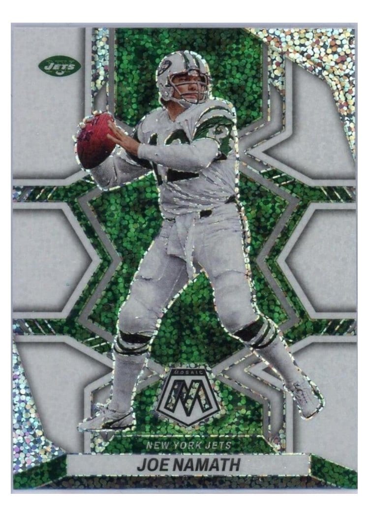 2022 Panini Mosaic Base Set Joe Namath White Sparkle #205 card
