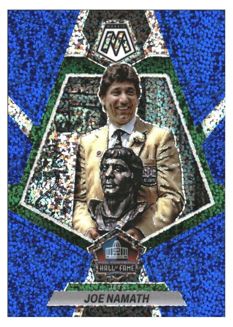 2023 Panini Mosaic Base Set Joe Namath Blue Sparkle #272 card