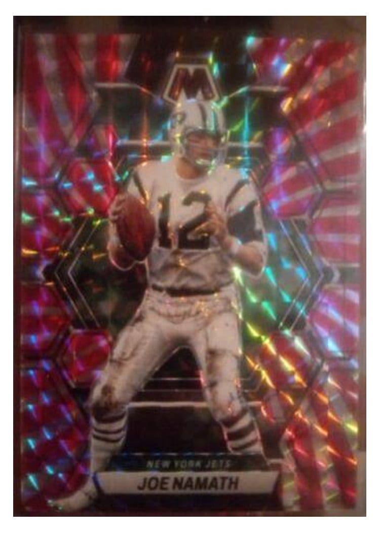 2023 Panini Mosaic Base Set Joe Namath Pink Swirl #272 card