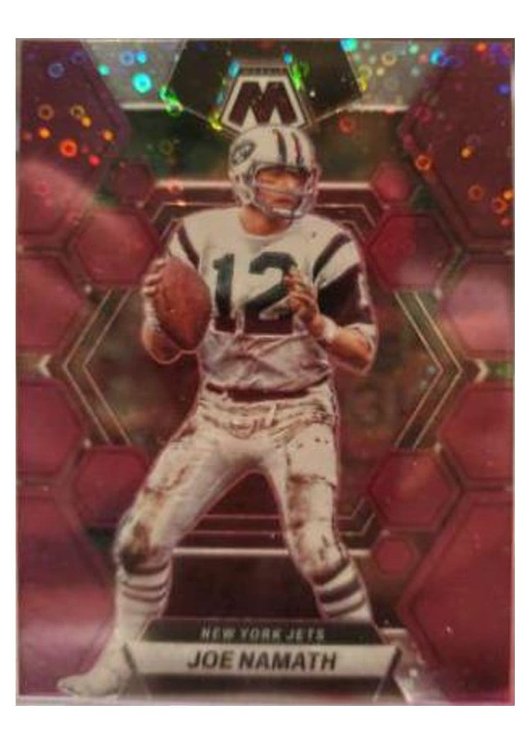 2023 Panini Mosaic Base Set Joe Namath No Huddle Purple #79 card