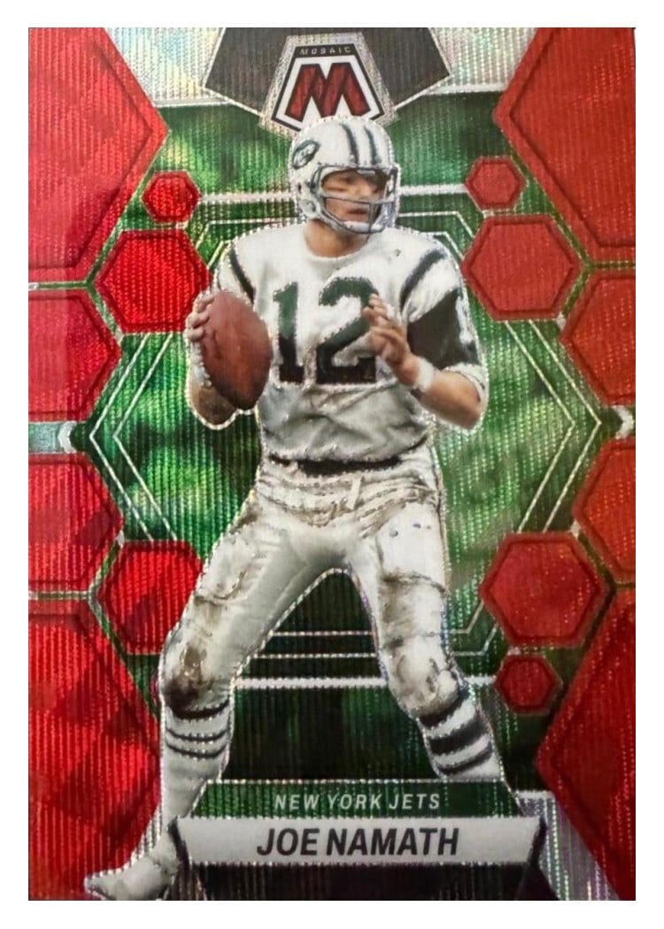 2023 Panini Mosaic Base Set Joe Namath Red Wave #79 card