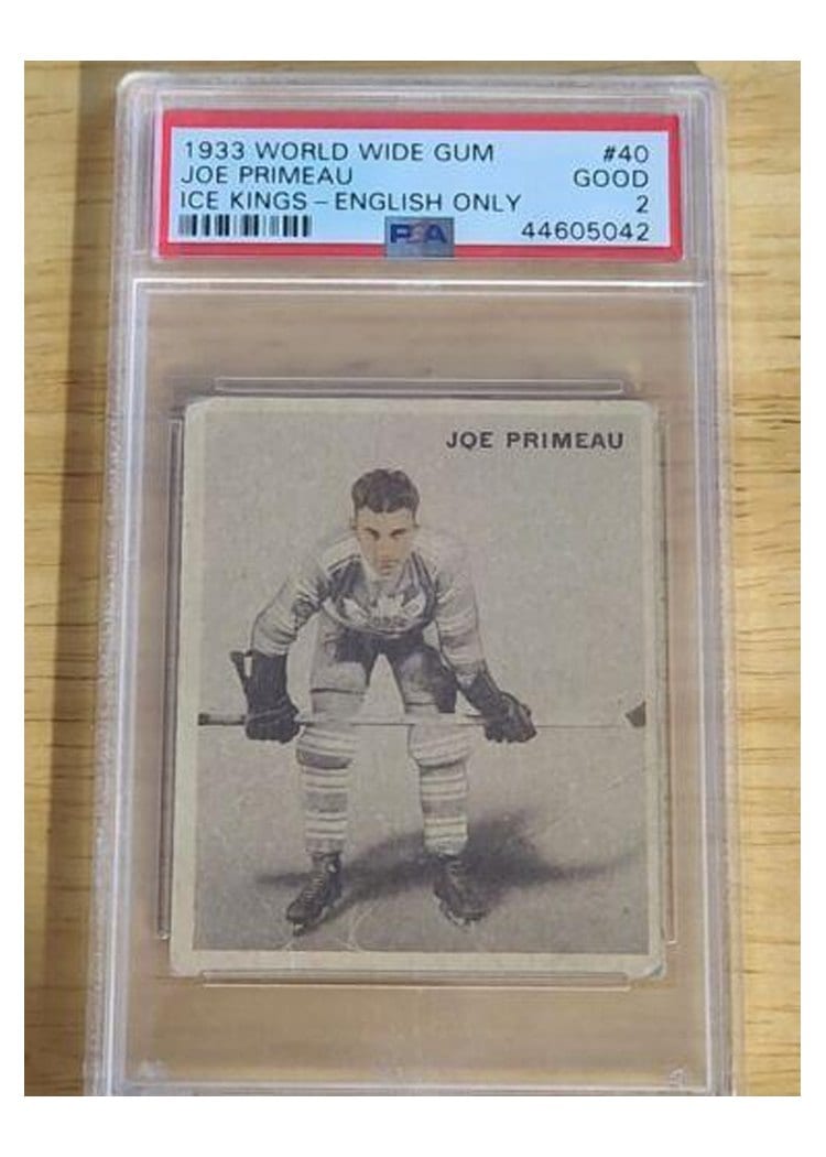 1933 World Wide Gum Ice Kings Joe Primeau #40 card