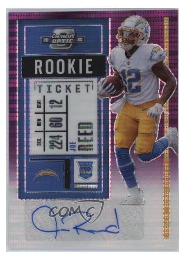 2020 Panini Contenders Optic Base Set Joe Reed Autograph Purple Pulsar #188 card