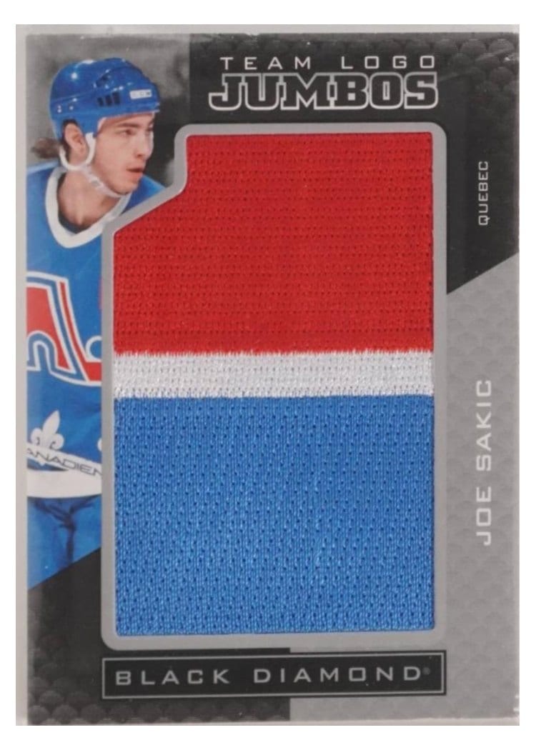 2021-22 Upper Deck Black Diamond Team Logo Jumbo Puzzle Patches Joe Sakic #TLQN-JS card