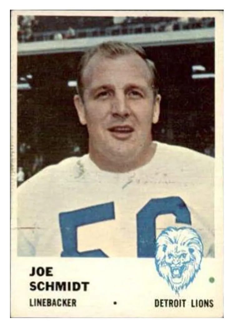 1961 Fleer Joe Schmidt #86 card