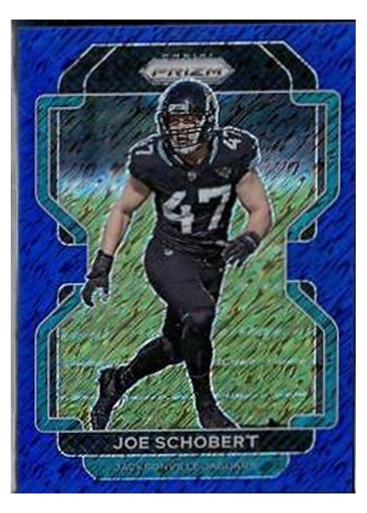 2021 Panini Prizm Base Set Joe Schobert Blue Shimmer #17 card