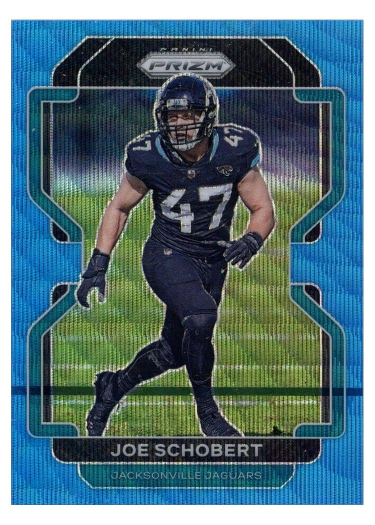 2021 Panini Prizm Base Set Joe Schobert Blue Wave Prizm #17 card
