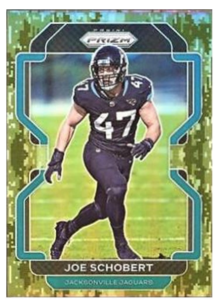 2021 Panini Prizm Base Set Joe Schobert Forest Camo Prizm #17 card