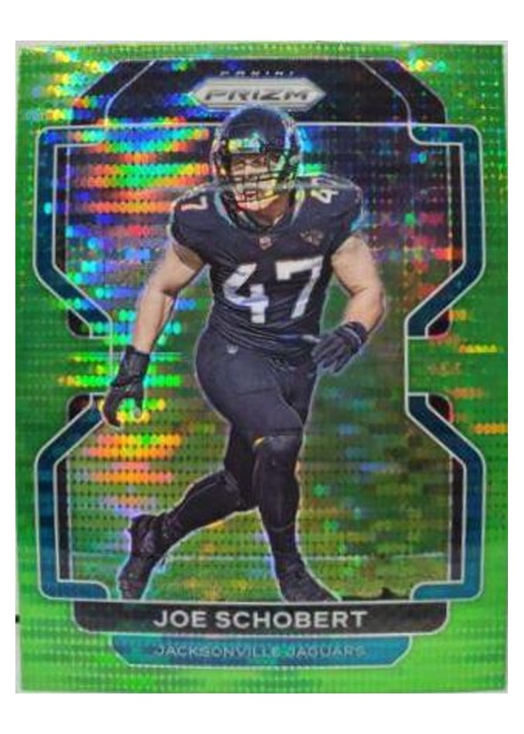 2021 Panini Prizm Base Set Joe Schobert Green Prizm #17 card