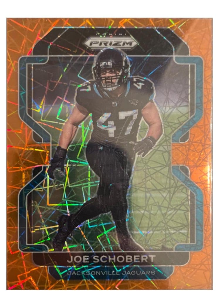 2021 Panini Prizm Base Set Joe Schobert Orange Lazer Prizm #17 card