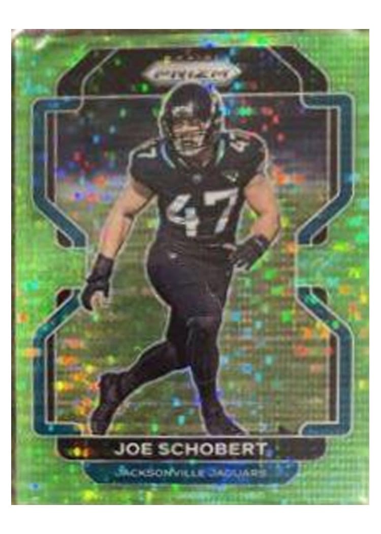 2021 Panini Prizm Base Set Joe Schobert Neon Green Pulsar Prizm #17 card