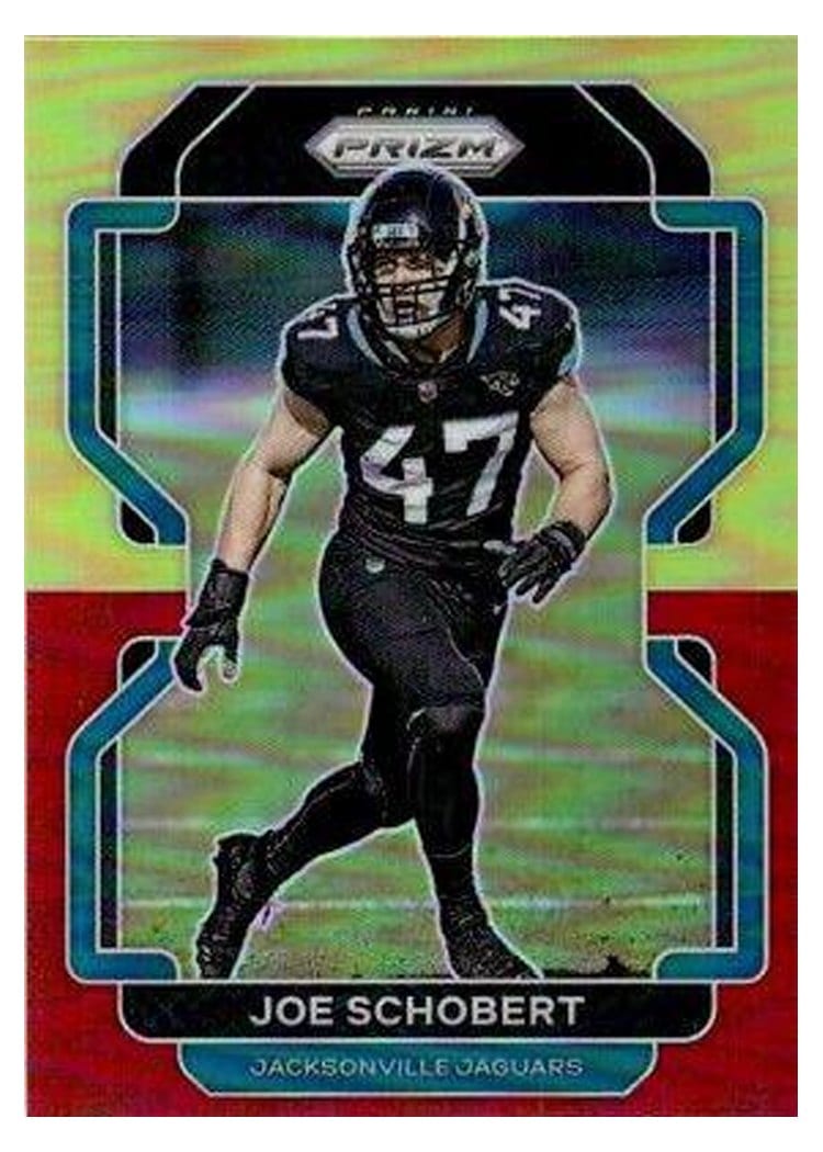 2021 Panini Prizm Base Set Joe Schobert Red Shimmer #17 card