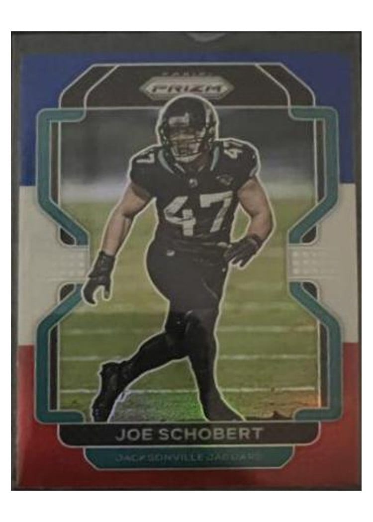2021 Panini Prizm Base Set Joe Schobert Red White and Blue Prizm #17 card
