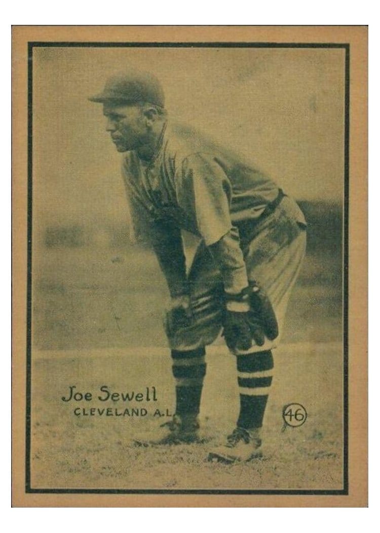 1931 W517 Joe Sewell Hand Cut #46 card