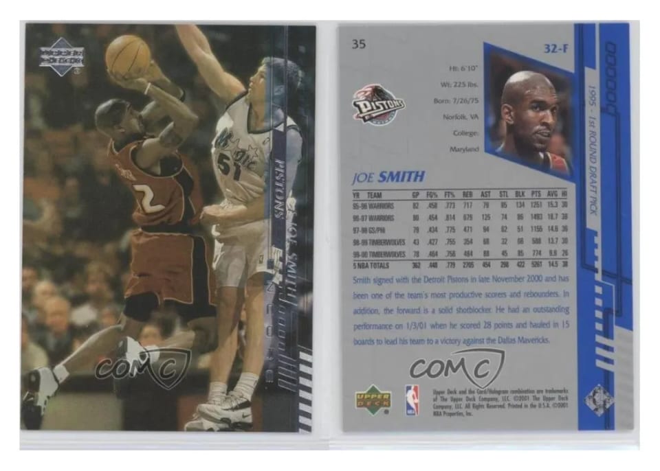 2000 Upper Deck Encore Joe Smith #35 card