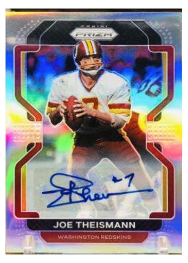 2021 Panini Prizm Base Set Joe Theismann Autographs Silver Prizm #217 card