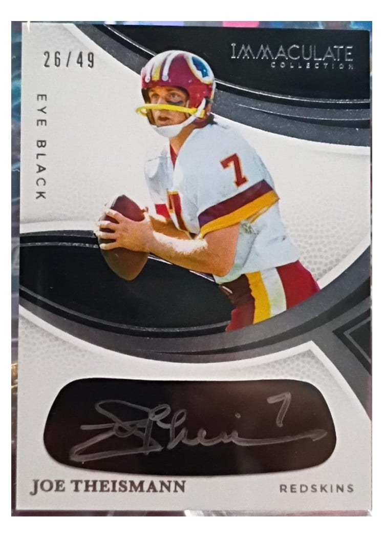 2024 Panini Immaculate Collection Immaculate Eye Black Joe Theismann #20 card