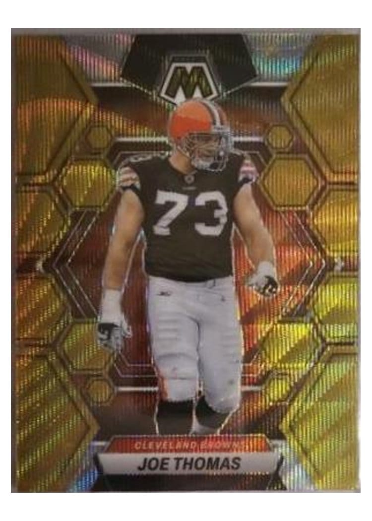2023 Panini Mosaic Base Set Joe Thomas Gold Wave #53 card