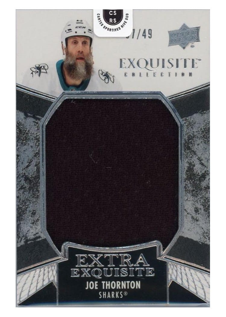 2024-25 Upper Deck Black Diamond Exquisite Collection Extra Exquisite Jersey Joe Thornton #ECE-JT card