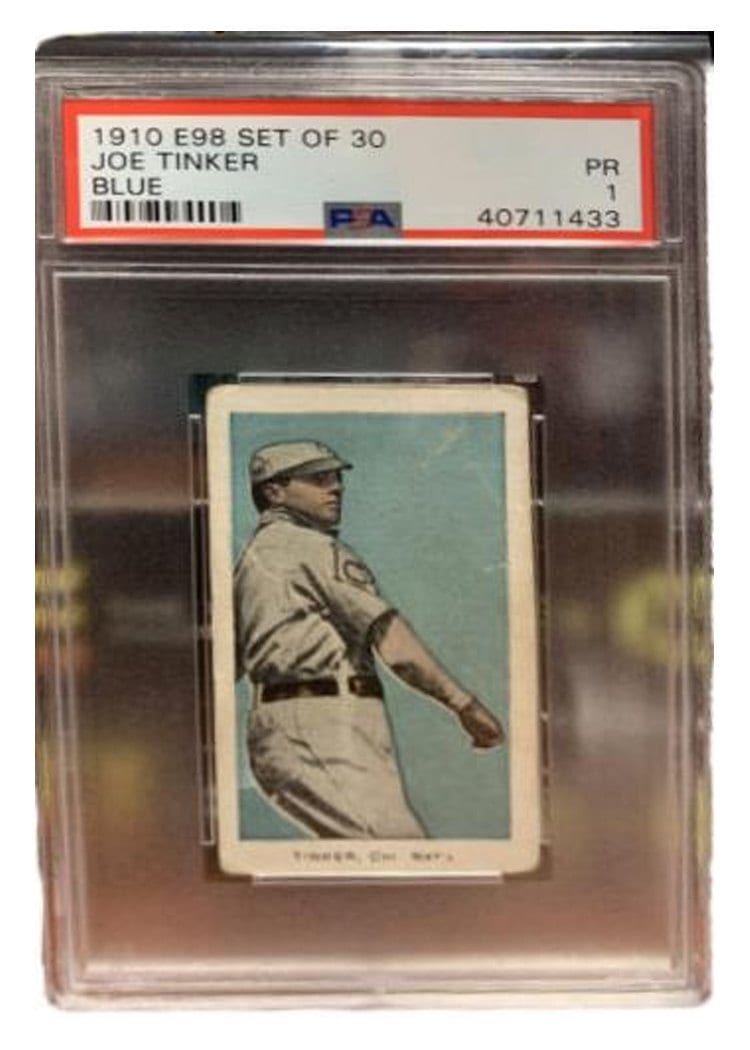 1910 E98 Set of 30 Joe Tinker Blue card