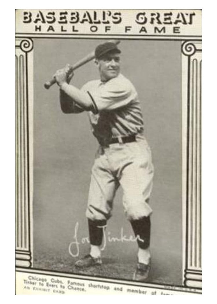 1948 Baseball's Great Hall of Fame Exhibits Joe Tinker card