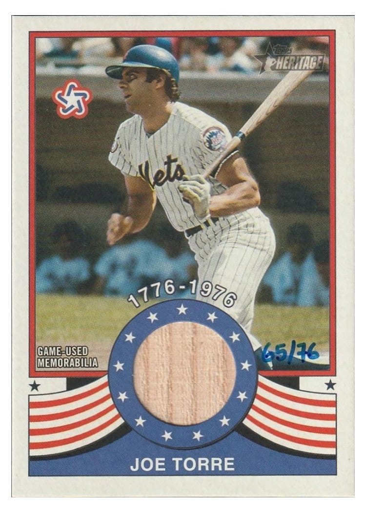 2025 Topps Heritage Bicentennial Relics Joe Torre #BR-JT card