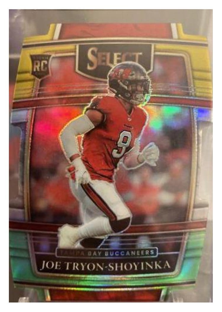 2021 Panini Select Base Set Joe Tryon-Shoyinka Green and Yellow Die Cut #89 card