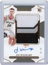 2021-22 Panini National Treasures Rookie Patch Autographs Joe Wieskamp #138 card
