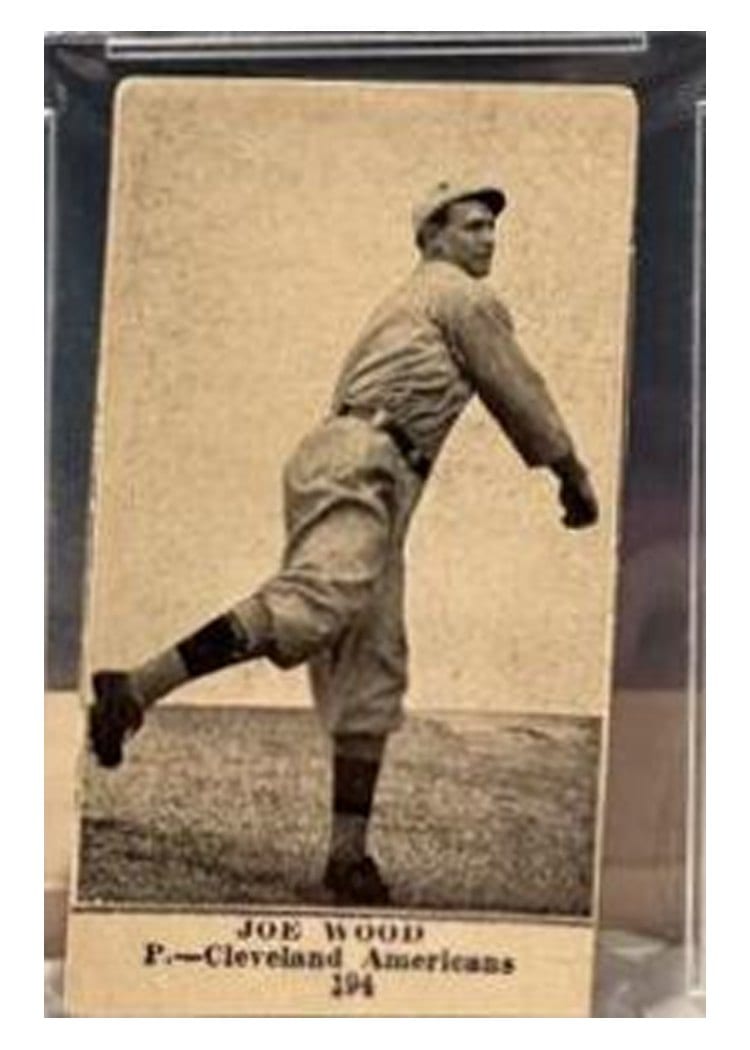 1917 Collins McCarthy Joe Wood Blank Back #194 card