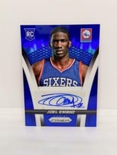 2014 Panini Prizm Rookie Autographs Blue Joel Embiid Prizm #3 card