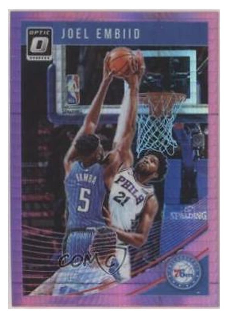 2018-19 Donruss Optic Base Set Joel Embiid Hyper Pink #99 card