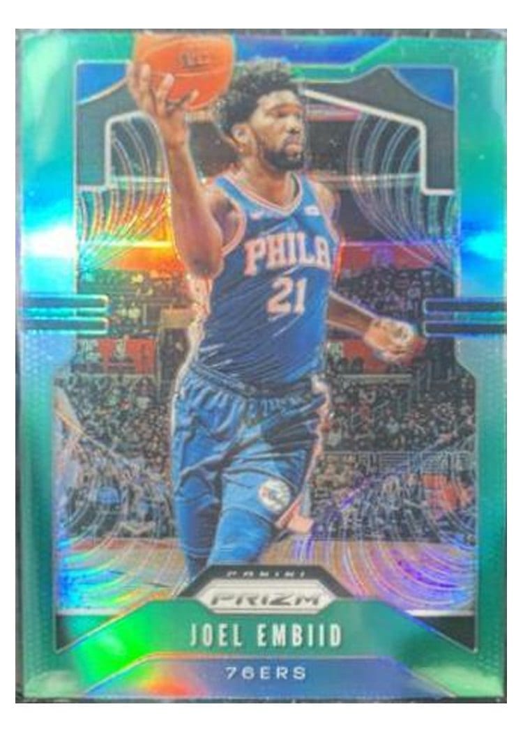 2019-20 Panini Prizm Base Set Joel Embiid Green Prizm #199 card