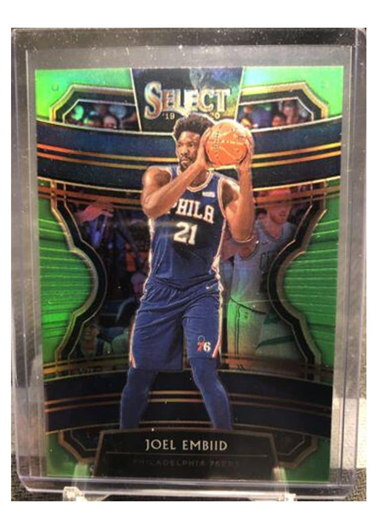 2019-20 Panini Select Base Set Joel Embiid Neon Green Prizm #74 card