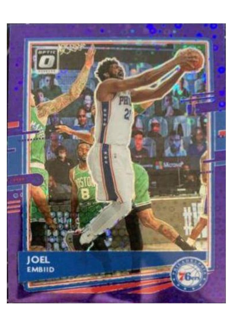2020-21 Donruss Optic Base Set Joel Embiid Fast Break Purple #20 card