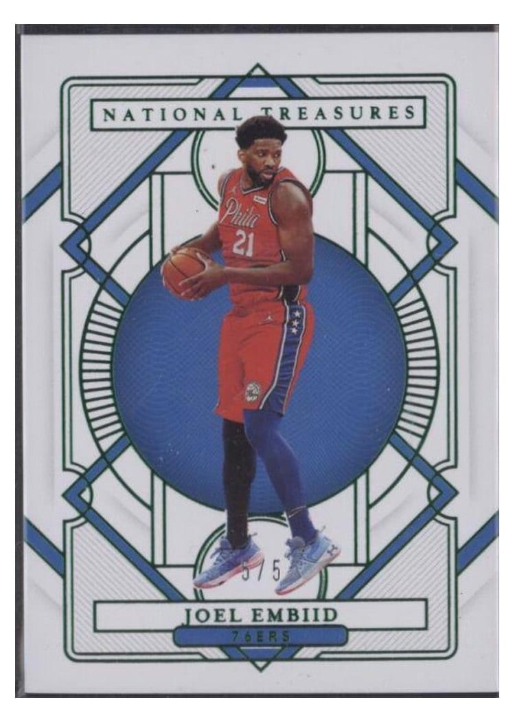 2020-21 Panini National Treasures Base Set Joel Embiid #75 card