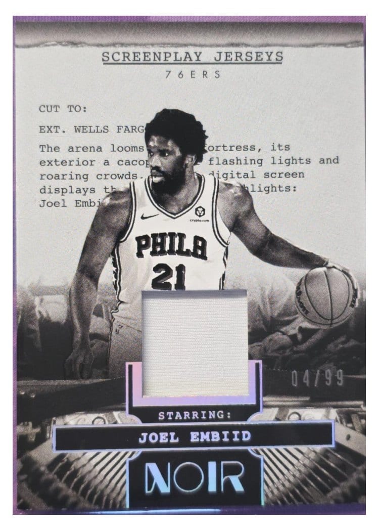 2024-25 Panini Noir Screenplay Jerseys Set Joel Embiid #2 card