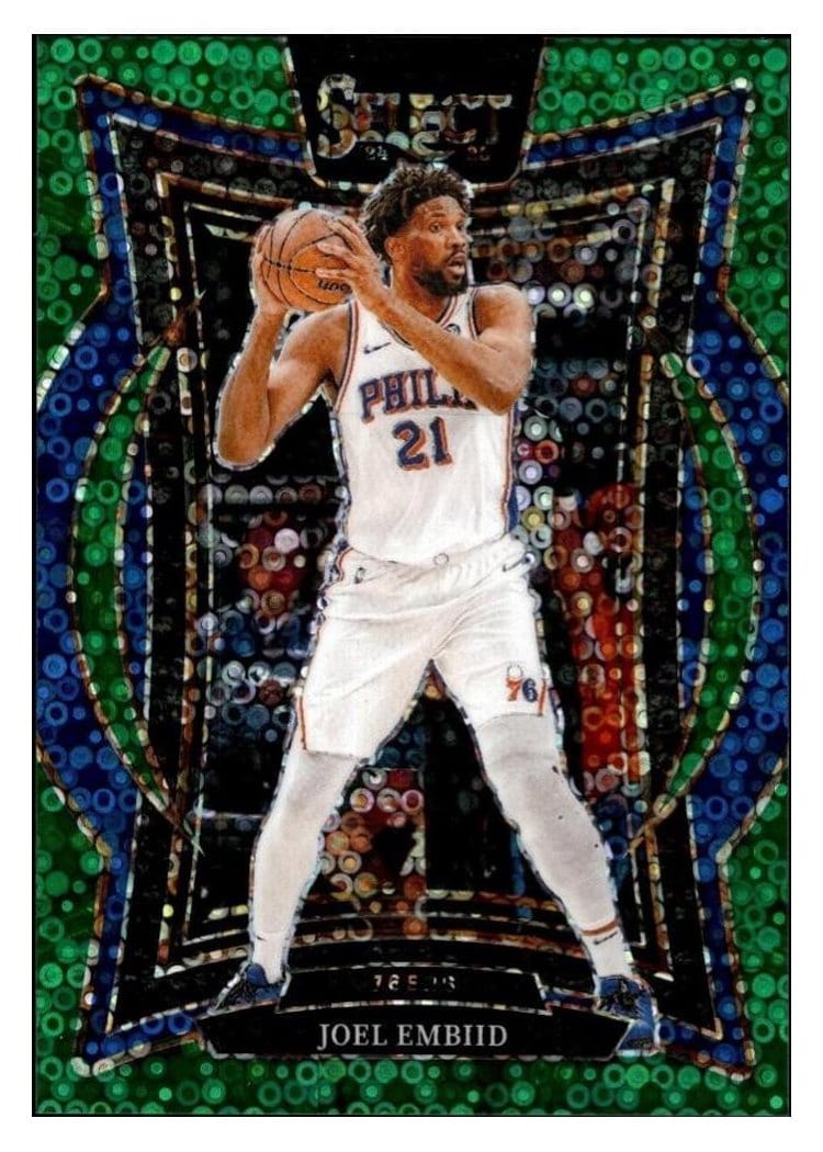 2024-25 Panini Select Base Set Joel Embiid Green Disco Prizm #6 card