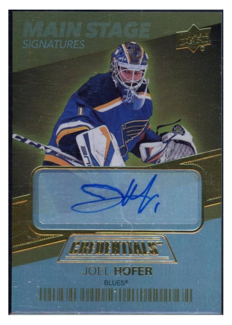 2021-22 Upper Deck Credentials Main Stage Signatures Joel Hofer #BTS-JH card
