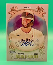 2021 Topps Allen & Ginter Chrome Autographs Joey Bart #AGA-JB card