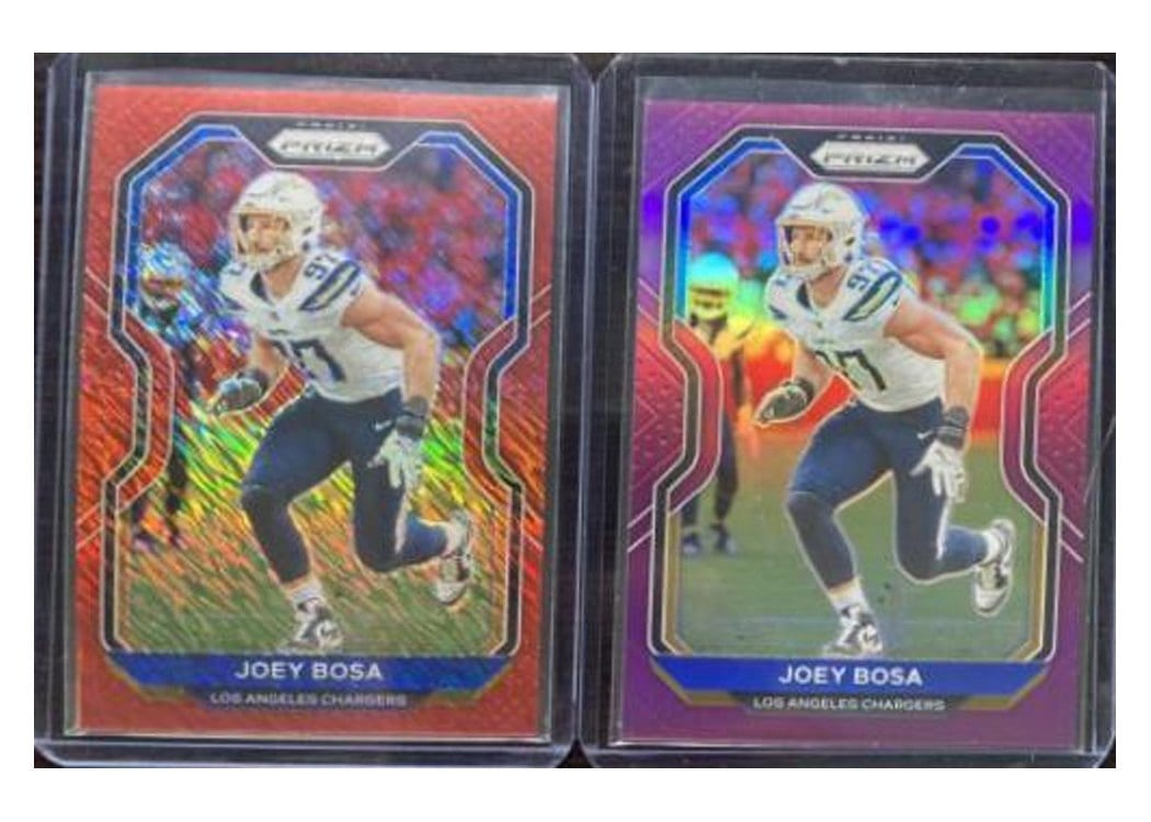 2020 Panini Prizm Joey Bosa Red Shimmer #143 card