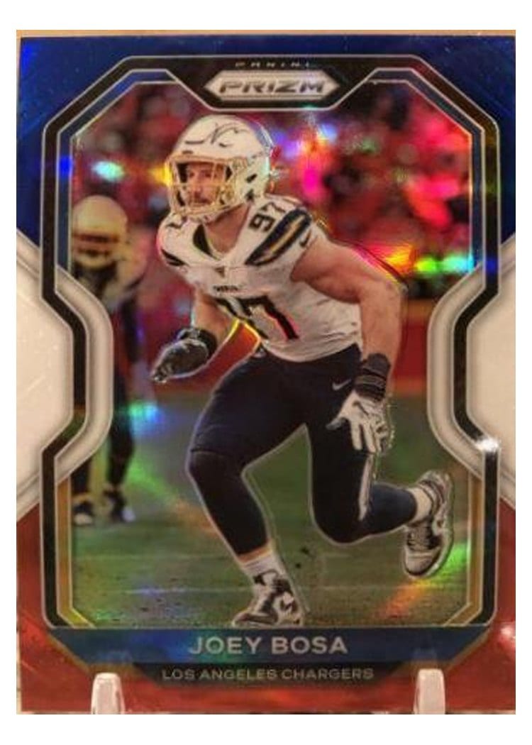 2020 Panini Prizm Joey Bosa Red White and Blue #143 card