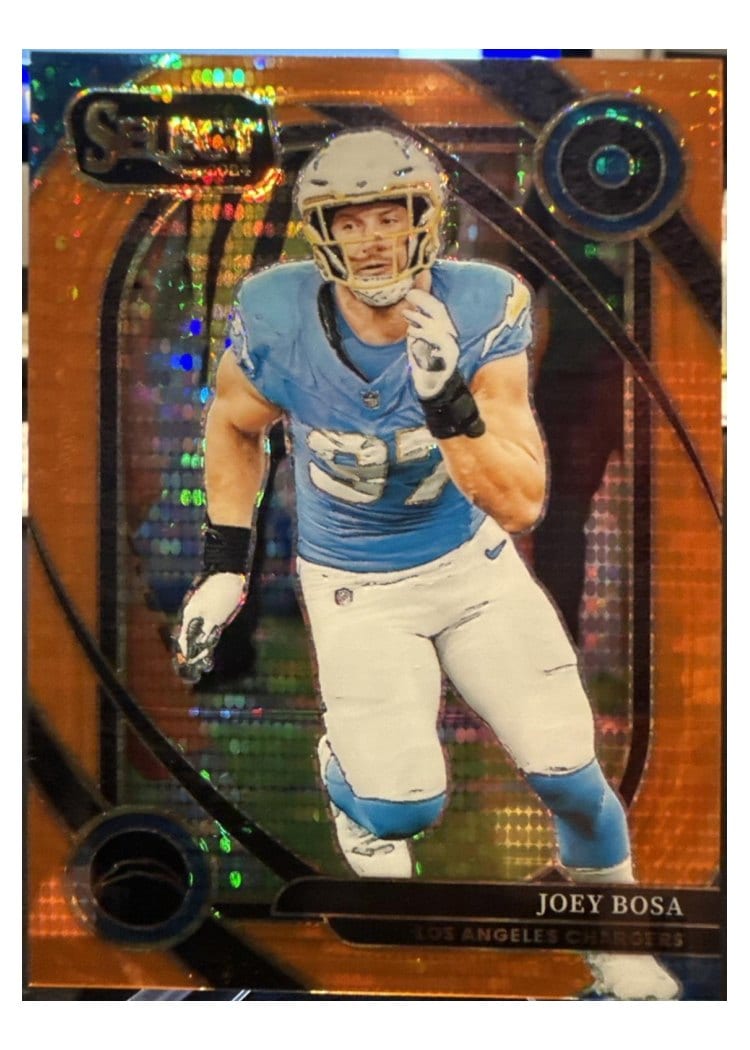 2024 Panini Select Base Set Joey Bosa Neon Orange Pulsar Prizm #270 card